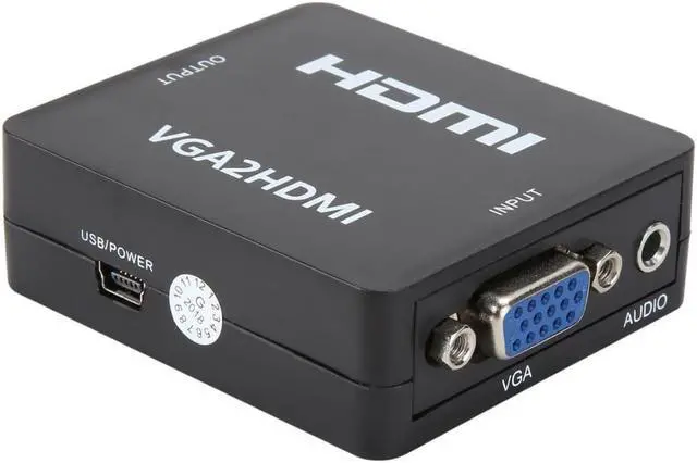 Main image of VGA to HDMI, GANA 1080P Full HD Mini VGA to HDMI Audio Video Converter Adapter Box With USB Cable and 3.5mm Audio Port Cable Support HDTV for PC Laptop Display Computer Mac Projector
