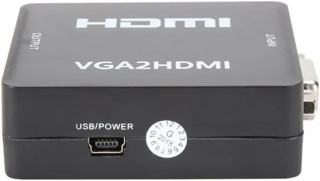 Alt view image 3 of 5 - VGA to HDMI, GANA 1080P Full HD Mini VGA to HDMI Audio Video Converter Adapter Box With USB Cable and 3.5mm Audio Port Cable Support HDTV for PC Laptop Display Computer Mac Projector