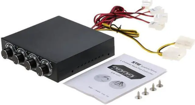 Alt view image 3 of 7 - 3.5 PC CPU HDD 4 Channel Fan Controller Speed Control Adjuster LED Cooling Front Panel