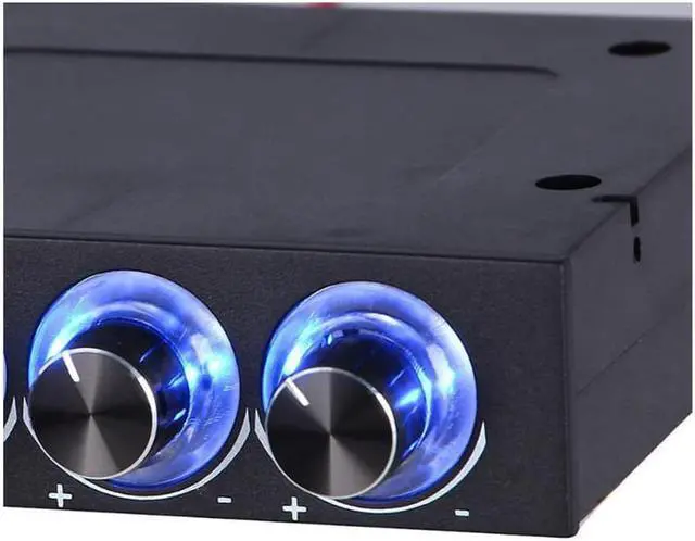 Alt view image 5 of 7 - 3.5 PC CPU HDD 4 Channel Fan Controller Speed Control Adjuster LED Cooling Front Panel