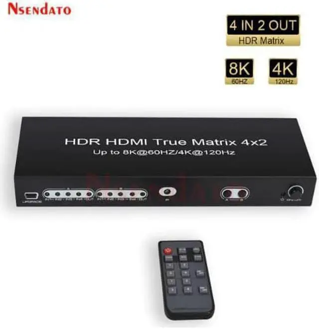 Main image of 2.1 8K 60Hz Matrix 4K 120Hz HDR True Matrix 4x2 Switch Splitter 4X2 Swicther With Romote controler For for HDTV PS4 Monitor