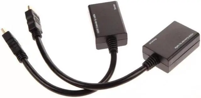 Alt view image 4 of 5 - 2PCS/Set HDMI Over RJ45 CAT5e CAT6 Cable LAN Ethernet Balun Extender Repeater 1080p 3D 30M