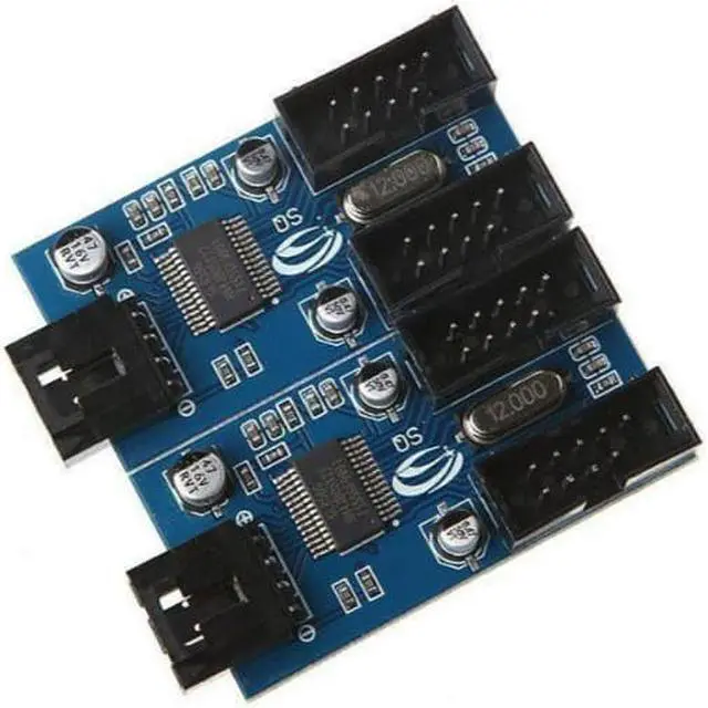 Alt view image 4 of 6 - 9pin USB header Male 1 to 4 Female Extension Cable Card Motherboard 9-Pin USB HUB USB 2.0 9 pin Connector Adapter Port Multilier