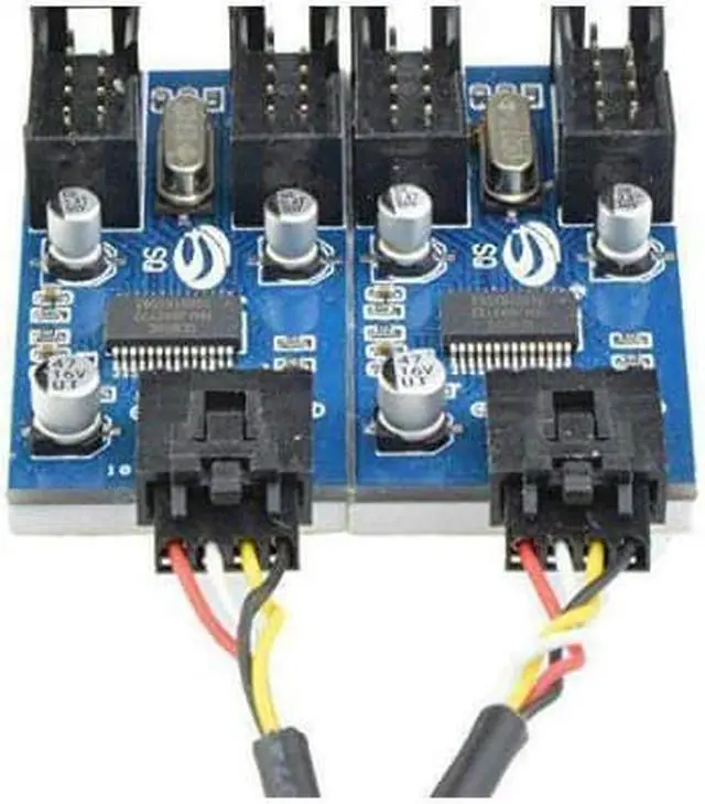 Alt view image 5 of 6 - 9pin USB header Male 1 to 4 Female Extension Cable Card Motherboard 9-Pin USB HUB USB 2.0 9 pin Connector Adapter Port Multilier