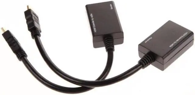 Alt view image 4 of 6 - 2PCS/Set HDMI Over RJ45 CAT5e CAT6 Cable LAN Ethernet Balun Extender Repeater 1080p 3D 30M