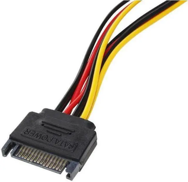 Alt view image 5 of 6 - Power Y Splitter Cable 15 Pin SATA Power Splitter Cable Adapter SATA 15 Pin Male to Dual Female Power Y- Cable 7 Inche - 2-Pack
