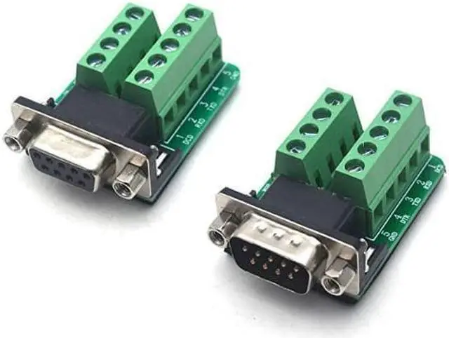Alt view image 2 of 2 - DB9 DSUB 9 Pin Male and Female Adapter RS232 to Terminal Board Signal Module