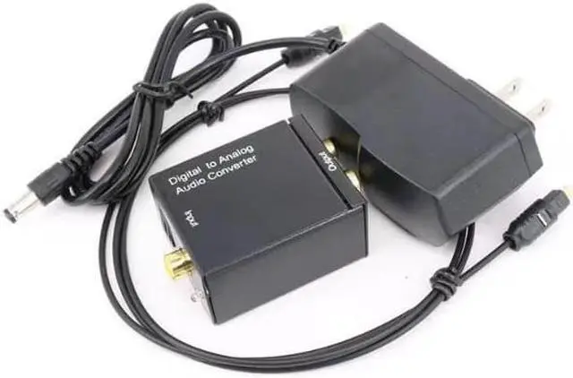 Alt view image 2 of 4 - Digital Optical Coax to Analog RCA Audio Converter Adapter with Fiber Cable