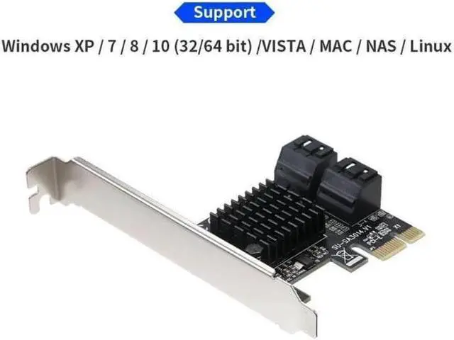 Alt view image 5 of 7 - PCIE to SATA Card PCI-E Adapter PCI Express to SATA3.0 Expansion Card 4Port SATA III 6G for SSD HDD