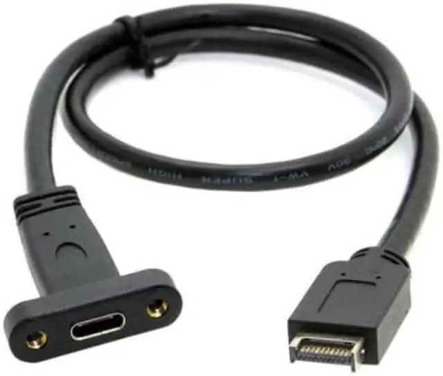 Alt view image 2 of 5 - FVH USB 3.1 Front Panel Header to USB-C Type-C Female Extension Cable 40cm with Panel Mount Screw UC-037