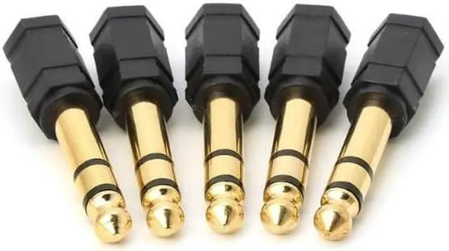Main image of 5PCS Gold Plated 3.5mm to 6.35mm Stereo Jack Headphone Adaptor Connector