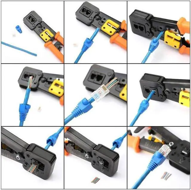 Alt view image 4 of 5 - EZ RJ45 Crimp Tool Pass Through Cat5 Cat5e Cat6 Crimping Tool for RJ45/RJ12, CAT5, CAT5e, CAT6 Regular and End-Pass-Through connectors