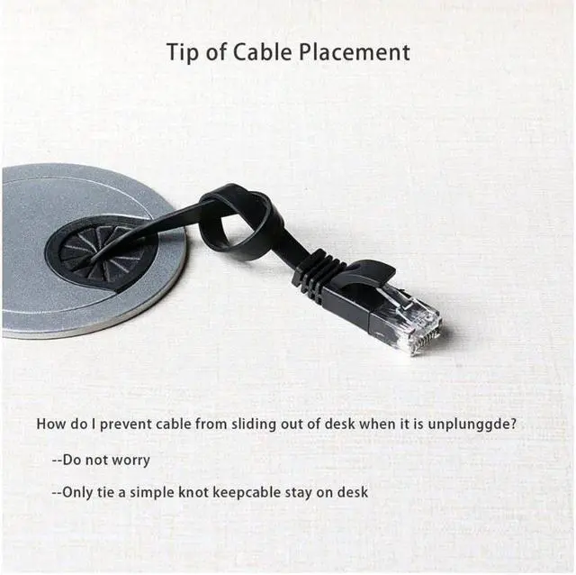 Alt view image 5 of 7 - Ethernet Cable Cat 6 Flat 10 ft Short Cat6 Network Patch Cable with Rj45 Connectors - 10 Feet Black (2 Pack)
