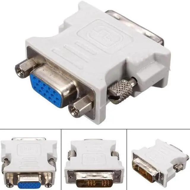 Main image of 1pc DVI-D To VGA Adapter DVI-D 18+1Pin Dual Link Male to VGA 15 Pin Female Plug Adapter For PC Laptop