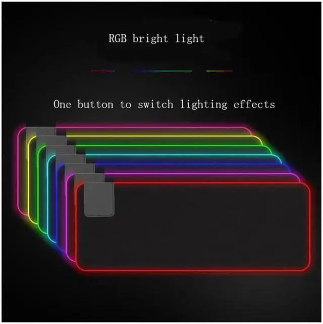 Alt view image 4 of 7 - RGB Gaming XL Mouse Pad Wireless Charging , Fast Charging,10 Modes Cool Light, Extended Mouse Mat, Anti-Fray Stitching & Non-Slip Grip - Wireless Charger - 31.5"X11.8"X 0.15"(800X300X4mm)