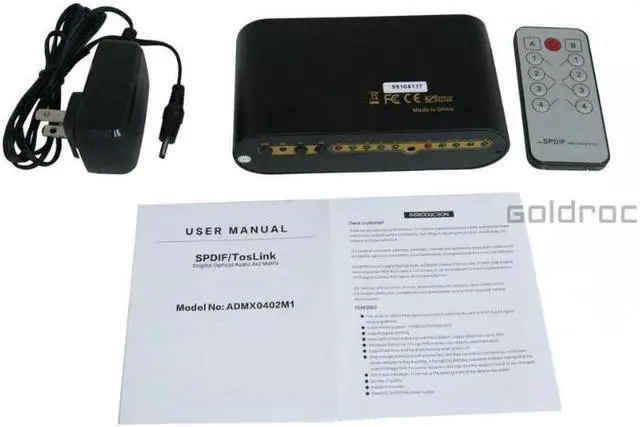 Alt view image 4 of 4 - 4x2 4 In 2 Out HDMI SPDIF IR Remote Matrix Switch Splitter Supports DTS-HD Dolby(AIS ADMX0402M1)