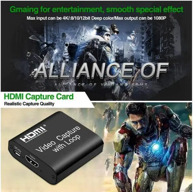 Alt view image 3 of 7 - Audio Video Capture Cards, 1080P 60FPS Game Video Capture Card Device, Live Stream and Record for Switch/X-1/360/ PS4/3/Wii U/Wins/Linux/Mac