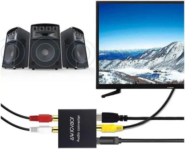 Alt view image 4 of 5 - Pro-trade Digital-Analog Audio Converter DAC Digital SPDIF Optical to Analog L/R RCA Converter Toslink Fiber to 3.5mm Jack Adapter for HD DVD PS3 PS4 PS5 Amp Apple TV Home Theater