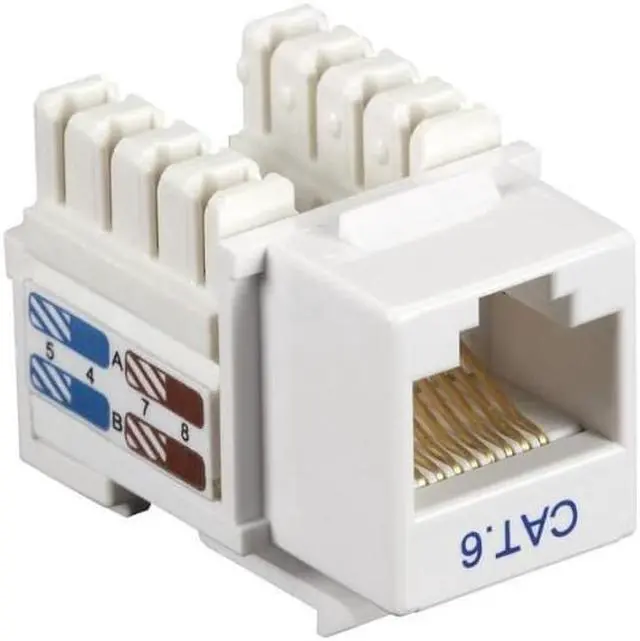 Alt view image 2 of 2 - Black Box CAT6J-WH-25PAK CAT6 Keystone Jack - Unshielded, RJ45, White, 25-Pack