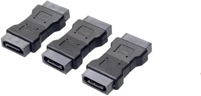 Alt view image 3 of 5 - High quanlity 7PIN SATA 3.0 data male to male Port adapter straight angle 7P Serial ATA III 6Gbps Jack Connector Coupler