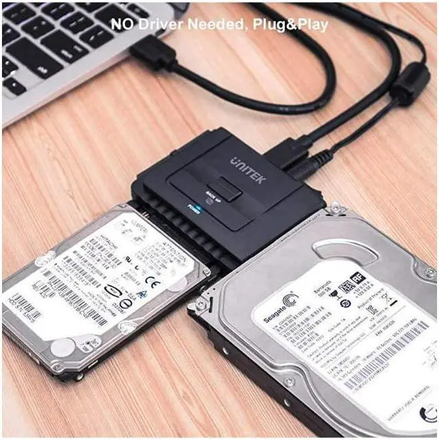 Alt view image 7 of 7 - USB 3.0 to IDE and SATA Converter External Hard Drive Adapter Kit for Universal 2.5/3.5 HDD/SSD Hard Drive Disk, One Touch Backup Function and Restore Software, Included 12V/2A Power Adapter