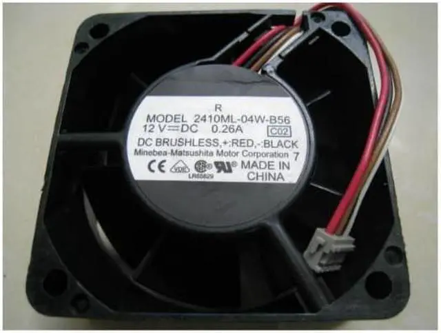 Alt view image 2 of 2 - DC Square Cooler of NMB 60*25mm 2410ML-04W-B56 with 12V 0.26A 4-Wires 4 Pins for For sharp 3511 Print