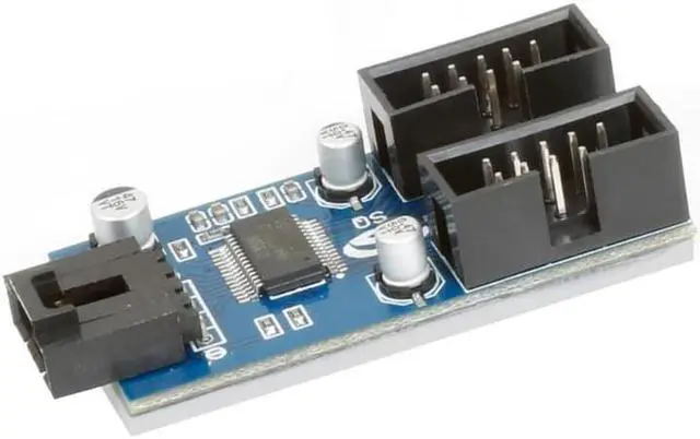 Alt view image 2 of 2 - 9pin USB header Male 1 to 4 Female Extension Cable Desktop Card HUB USB 2.0 Extender 1 to 2 Connector Adapter Port Multilier