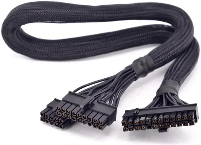 Main image of 24Pin ATX Power Supply Cable 18+10Pin to 20+4 Pin Sleeved for Seasonic Snow Silent 750W 1050W PSU Modular