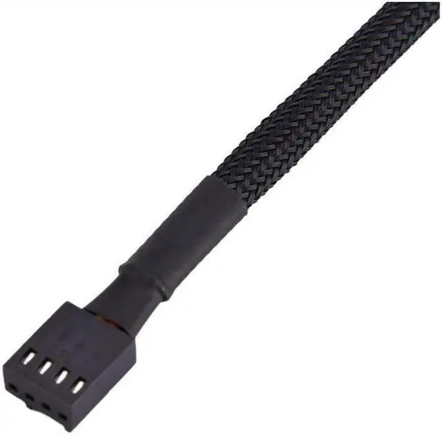 Alt view image 7 of 7 - 4-Pin PWM Power Cable,Black Sleeved 4 Way PWM Splitter hub Computer CPU/Case Fan Power Multi Splitter Connector Cable Adapter