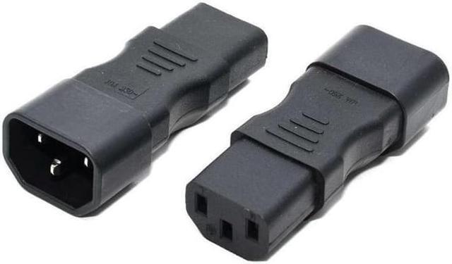 Main image of IEC 320 C14 to C13 straight power adapter IEC 320 3pin male to female extension adapter C13 to C14