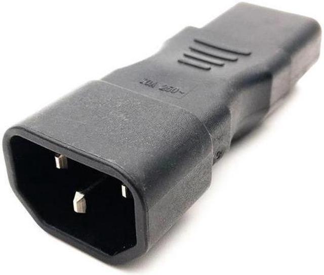 Alt view image 2 of 6 - IEC 320 C14 to C13 straight power adapter IEC 320 3pin male to female extension adapter C13 to C14