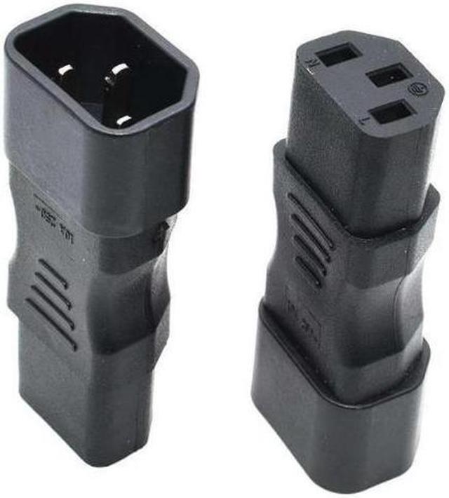 Alt view image 3 of 6 - IEC 320 C14 to C13 straight power adapter IEC 320 3pin male to female extension adapter C13 to C14