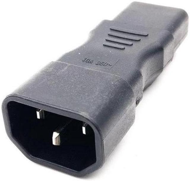 Alt view image 6 of 6 - IEC 320 C14 to C13 straight power adapter IEC 320 3pin male to female extension adapter C13 to C14