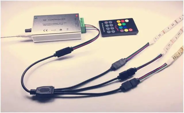 Alt view image 4 of 4 - 2pcs RGB LED Strip Splitter Cable 1 to 3 Ports LED Connector 4 Pin Wire Extension Cable Y Splitter for SMD 5050 3528 2835 RGB LED Tape LED Ribbon TV Backlights (1 to 3 Splitter, Black)