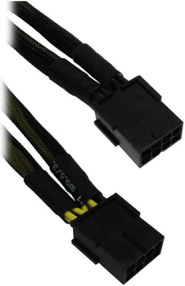 Alt view image 2 of 6 - COMeap GPU VGA PCIe 8 Pin Female to Dual 2X 8 Pin (6+2) Male PCI Express Power Adapter Braided Y-Splitter Extension Cable 9-inch(23cm)