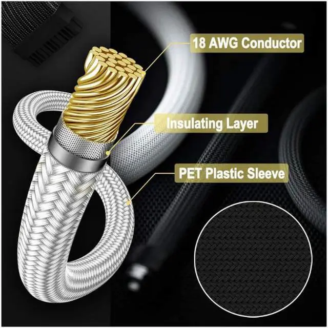 Alt view image 3 of 7 - [Upgraded] White PSU Extension Cable Kit with Cable Combs 11 45 inch Length Extension Power Supply Cable Kit 24-pin 8-pin 6-pin for ATX Power Supply