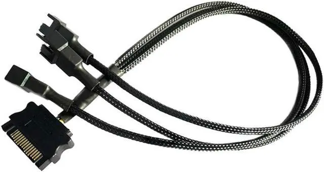 Main image of SATA to 3 Fan Splitter Adapter Cable 3 Way Sleeved Braided Y Splitter Computer case PC 3/4 pin Fan Extension Power Cable SATA to 3 Fan Converter 16 inches TeamProfitcom