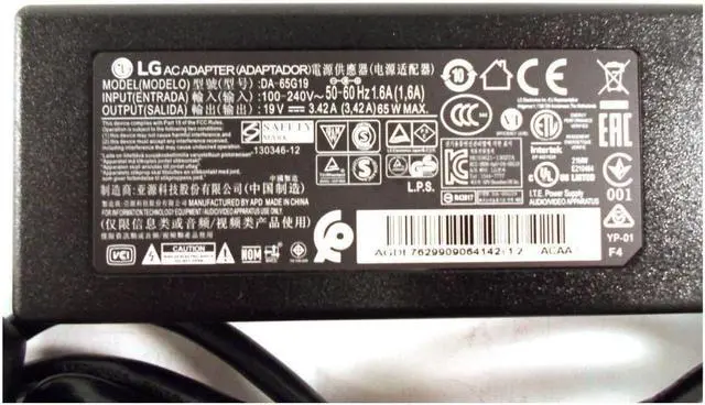 Alt view image 2 of 2 - Original OEM LG AC Adapter for LG 34UC79G-B Curved UltraWide IPS Gaming Monitor