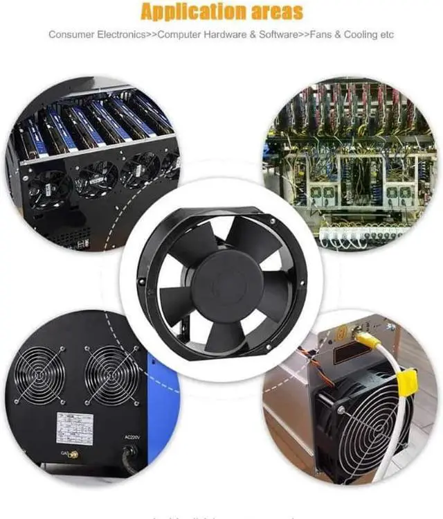 Alt view image 6 of 6 - AC MDOVPD Cooling Fan, AC Axial Fan 17251, 120V AC 172mm x 150mm x 51mm 110-120V for Cooling Ventilation Exhaust Projects, Lifespan of 67000 Hours with UL Certification
