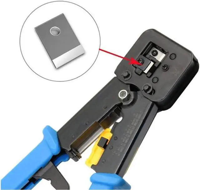 Alt view image 3 of 6 - RJ45 Crimp Tool 6P 8P Multi-function Cable Cutter Pass Through Crimper Ethernet Cable Connector Crimping Tool Ratcheting Hand Tools Bonus CAT6 Connector 20 Pack