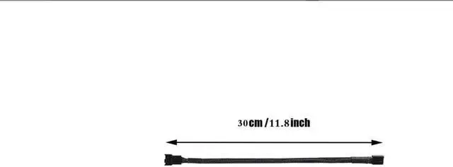 Alt view image 4 of 4 - 5 Pack- 11.8 inch PWM Fan Extension Cable PC Fan Extension Cable Compatible with ATX Case 3 Pin & 4 Pin Cooling Fans Durable Black Nylon Braided Case Fan Extension Cable