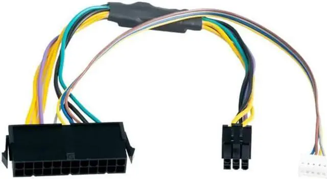 Alt view image 3 of 5 - ATX Main 24 Pin Female to 6 Pin Male 6 Pin PCI-E PSU Power Adapter Supply Cable Connector for HP Elite 8100 8200 8300 800G1 18AWG 30CM