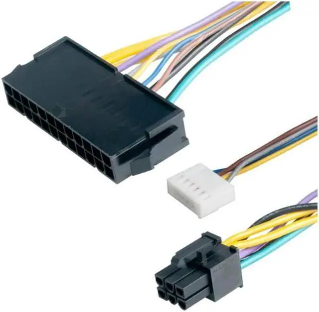Alt view image 4 of 5 - ATX Main 24 Pin Female to 6 Pin Male 6 Pin PCI-E PSU Power Adapter Supply Cable Connector for HP Elite 8100 8200 8300 800G1 18AWG 30CM