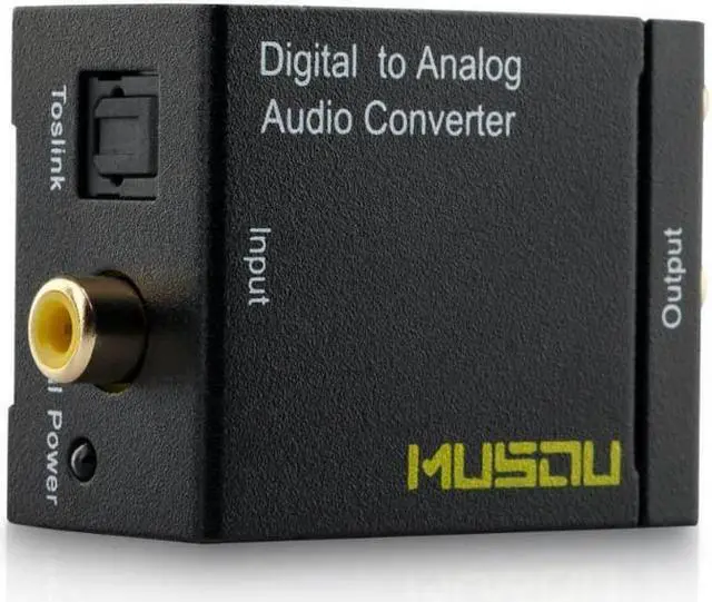 Alt view image 3 of 5 - Musou Digital Optical Coax to Analog RCA Audio Converter Adapter with Fiber Cable