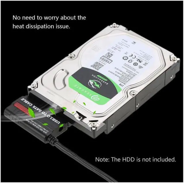 Alt view image 4 of 6 - USB 3.0 to SATA Adapter Hard Drive Converter Cable for 2.5" 3.5" SSD HDD with Power Supply Cable 12V 2A for PC Laptop desktop