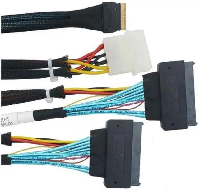 Alt view image 3 of 5 - Linkreal PCIe 4.0 SlimSAS 8i (SFF-8654) to Two U.2 SFF-8639 Cable