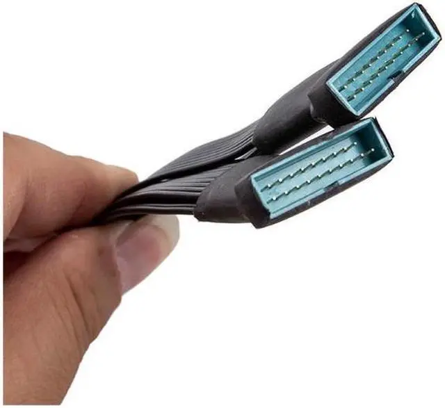 Alt view image 6 of 7 - USB 3.0 Header Extension Cable 12cm USB 3.0 19Pin Internal Extension Header Adapter Cable 19/20 Pin 1 to 2 Y Splitter Internal Extension Connector for Motherboard