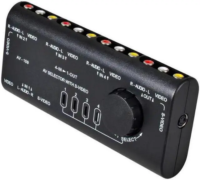 Alt view image 2 of 3 - 4 in 1 Out AV RCA Switch Box AV Audio Video Signal Switcher Splitter 4 Way Selector with RCA Cable For Television DVD VCD TV