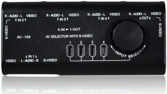 Alt view image 3 of 3 - 4 in 1 Out AV RCA Switch Box AV Audio Video Signal Switcher Splitter 4 Way Selector with RCA Cable For Television DVD VCD TV