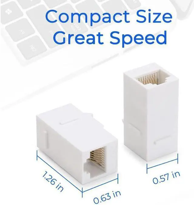 Alt view image 5 of 7 - Rapink RJ45 Coupler Inline Adapter Keystone Female to Female Network Connector 5 Pack for Ethernet Cat6/Cat5e/Cat5 Cable Extender with Gold Plated White